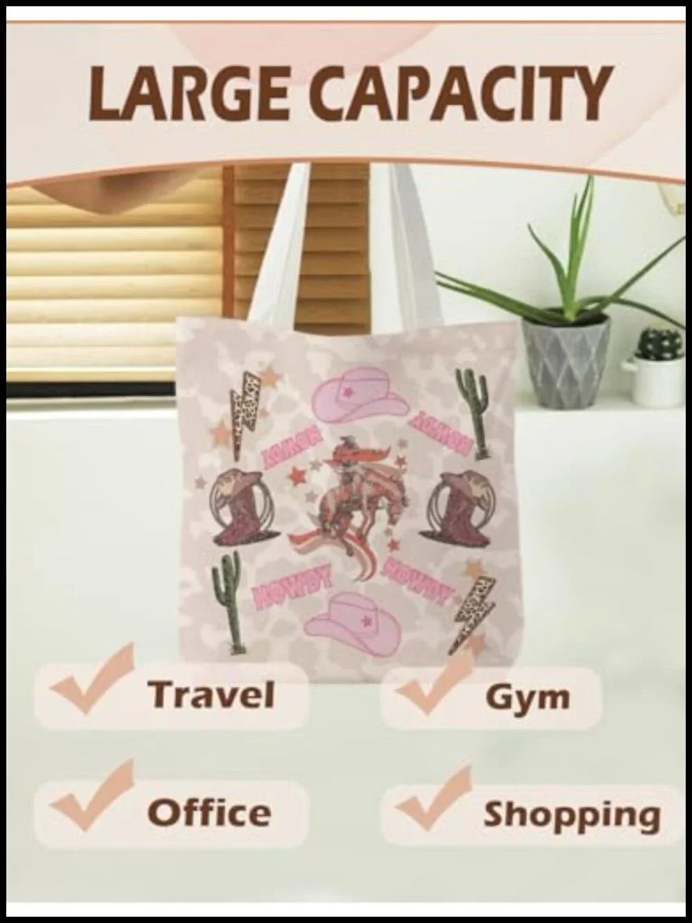 Eco-Friendly Polyester Canvas Tote Bag with Graphic Print - Reusable & Machine